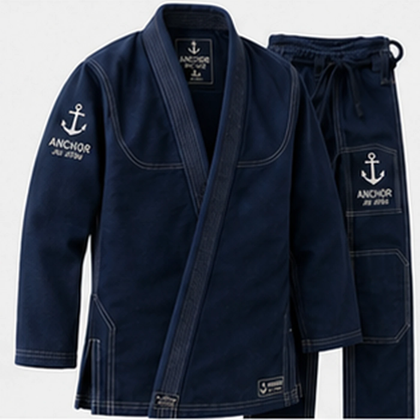 Anchor Navy BJJ Gi — three-quarter angle view