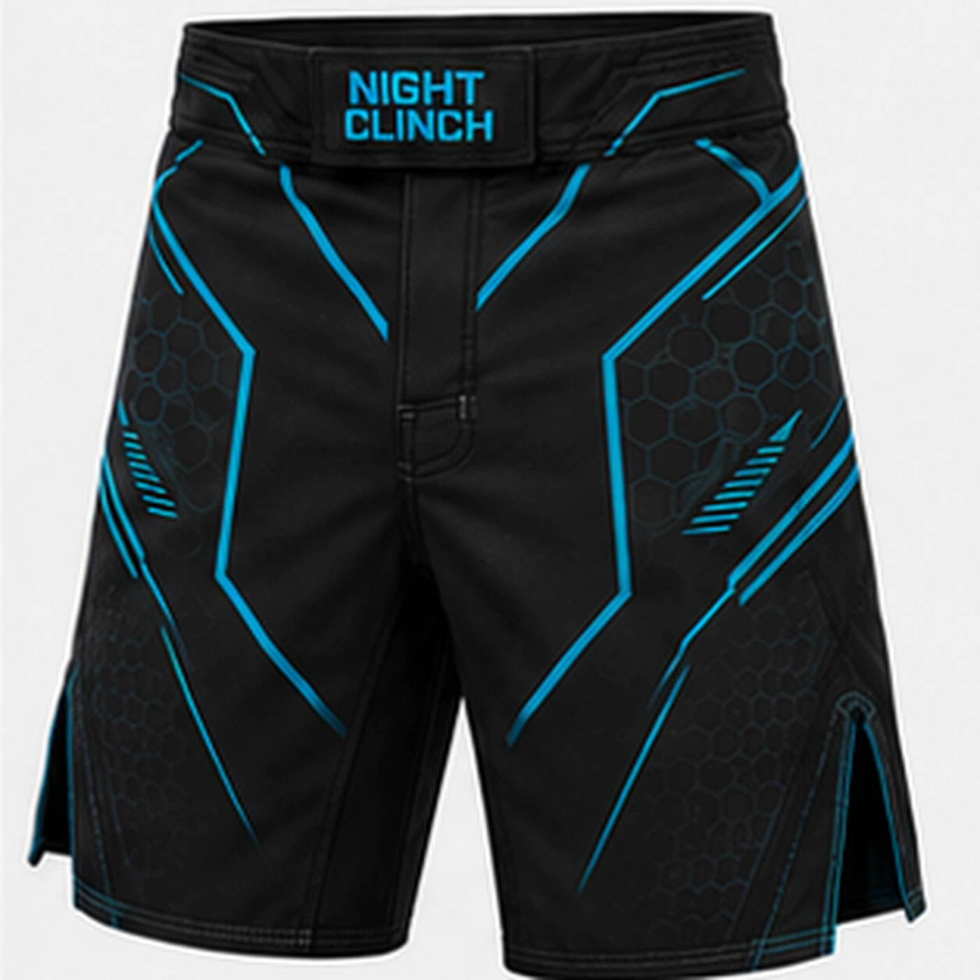 Night Clinch MMA Fight Shorts — three-quarter angle view