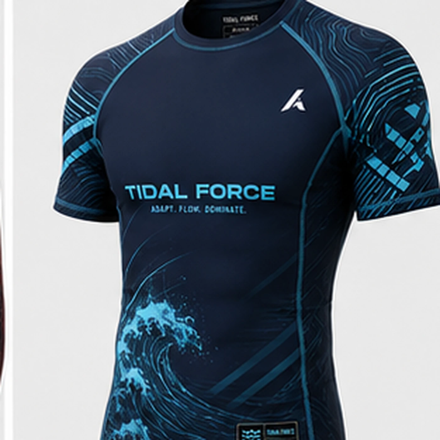 Tidal Force Short-Sleeve Rash Guard — three-quarter angle view