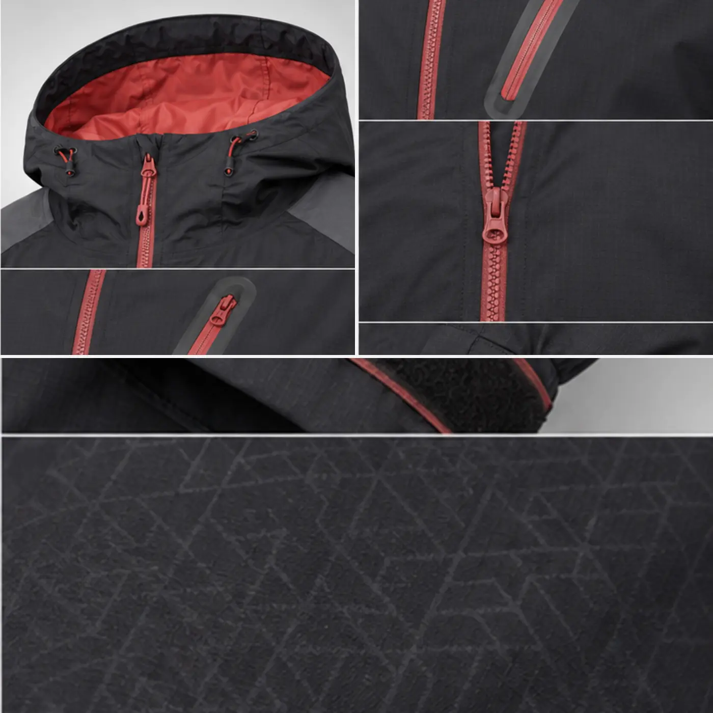 Outdoor Windbreaker Reference 01 — fabric and construction details