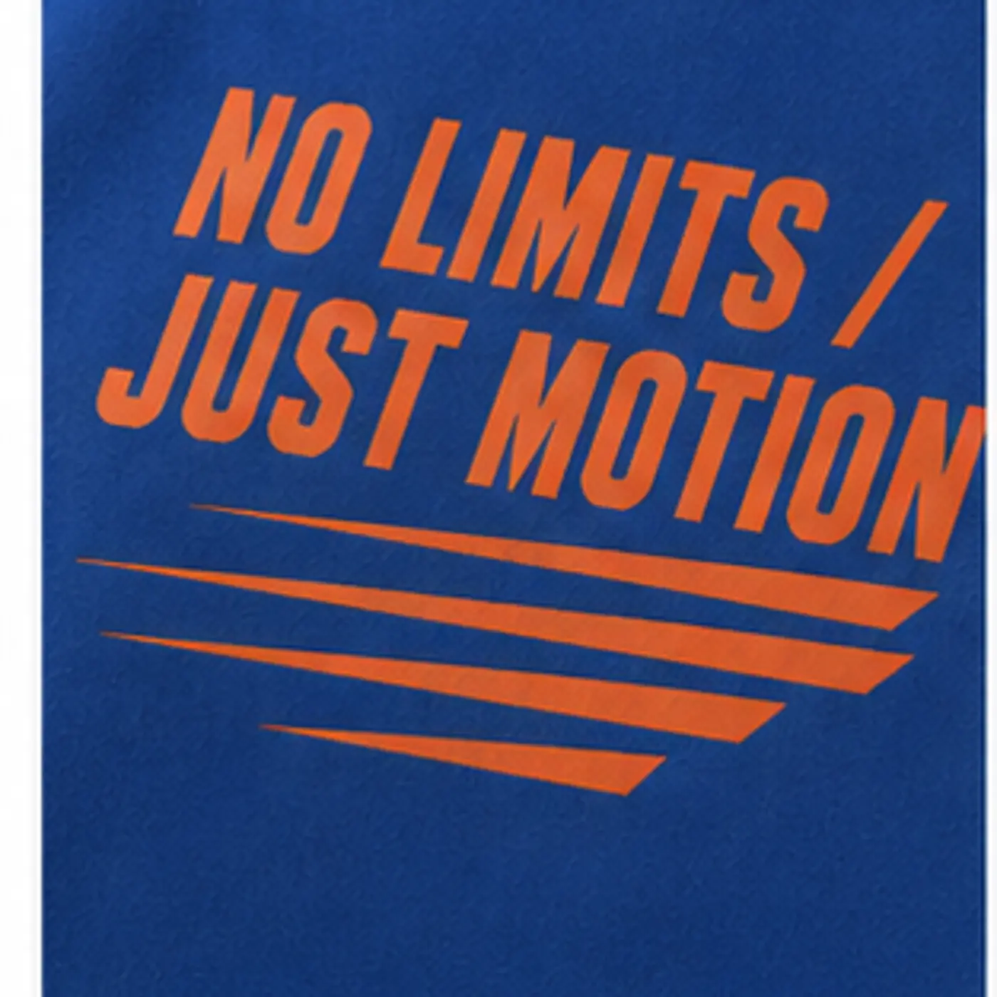 No Limits Cobalt Screen-Print Hoodie — fabric and construction details