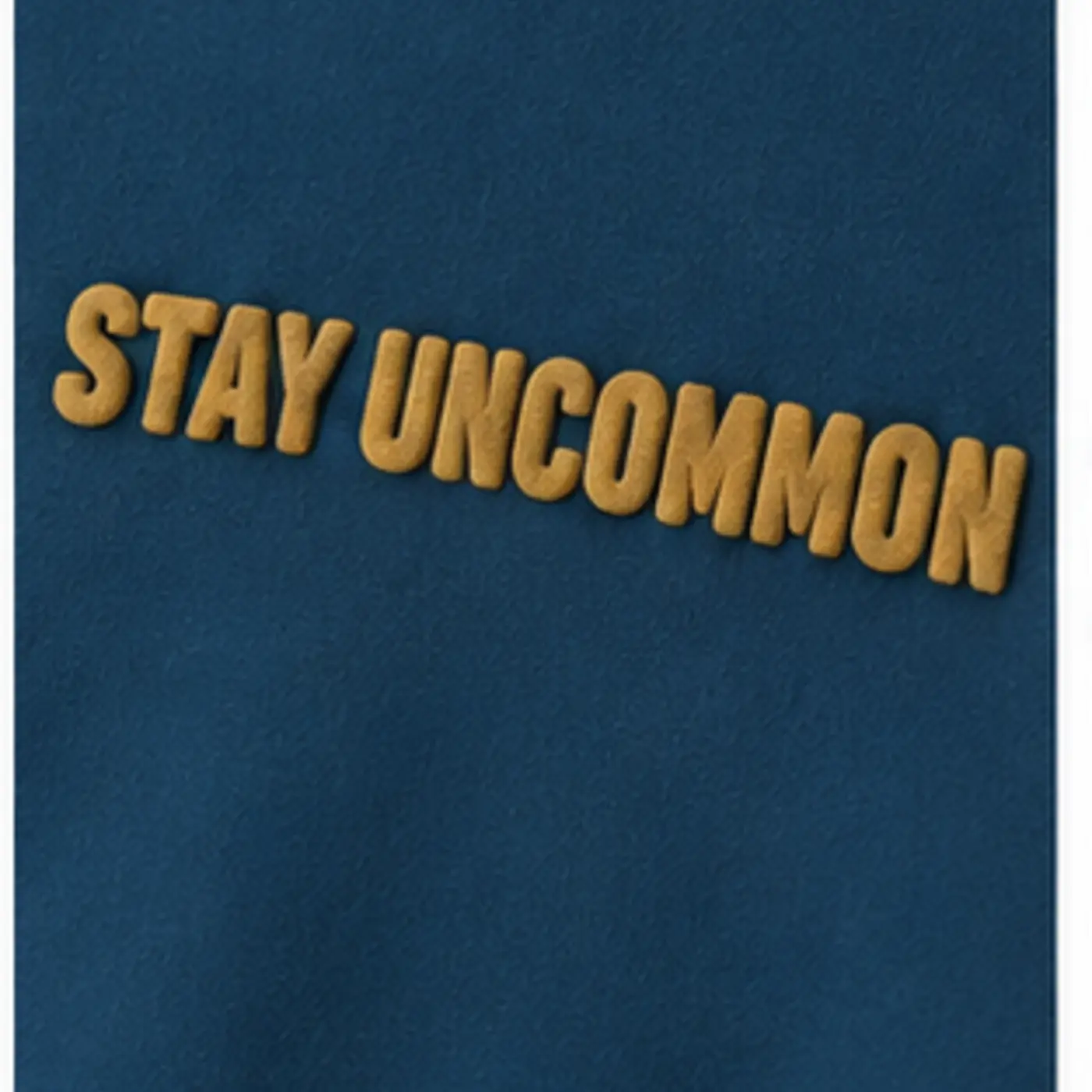 Stay Uncommon Utility Puff-Print Hoodie — fabric and construction details
