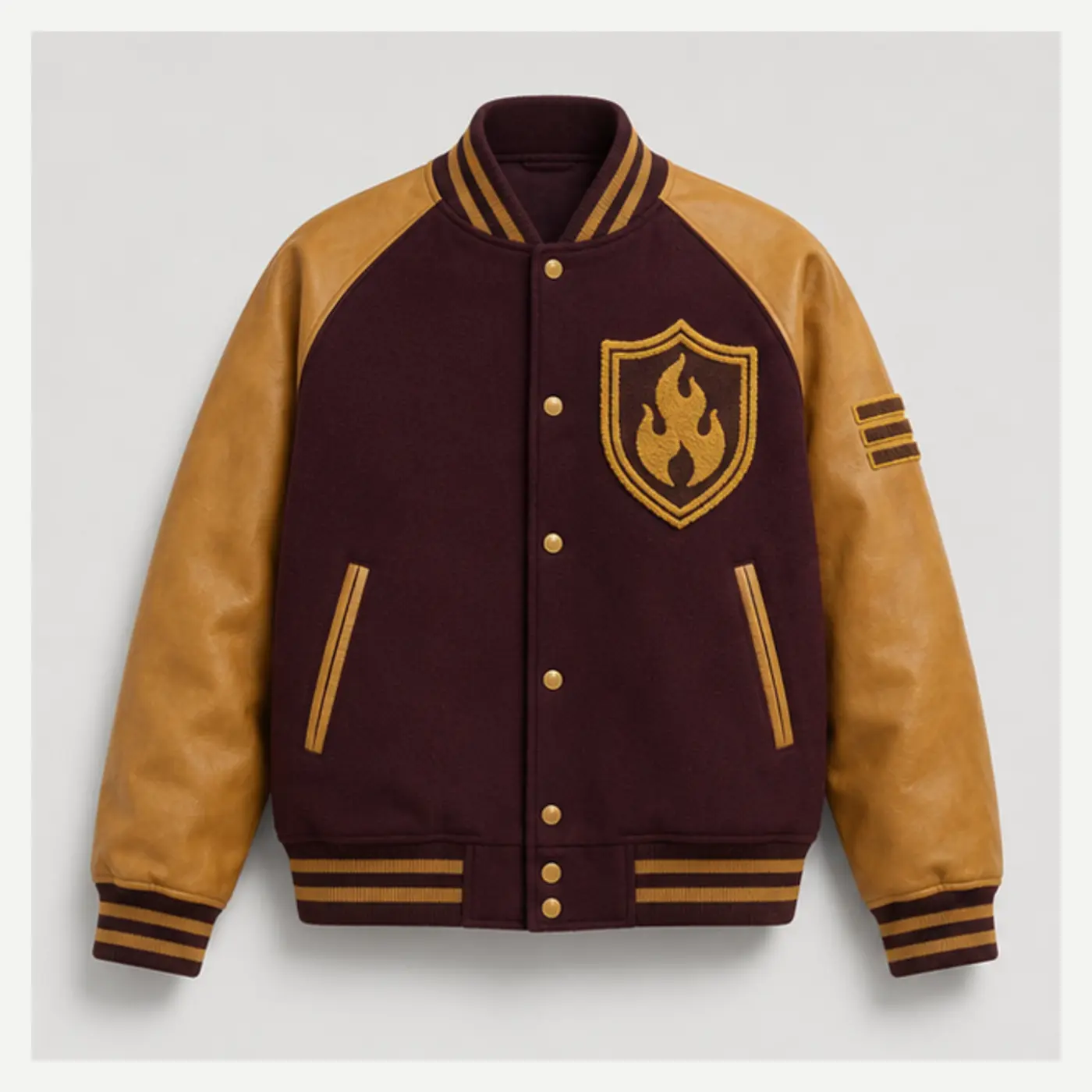 Flame Shield Chenille Varsity Jacket