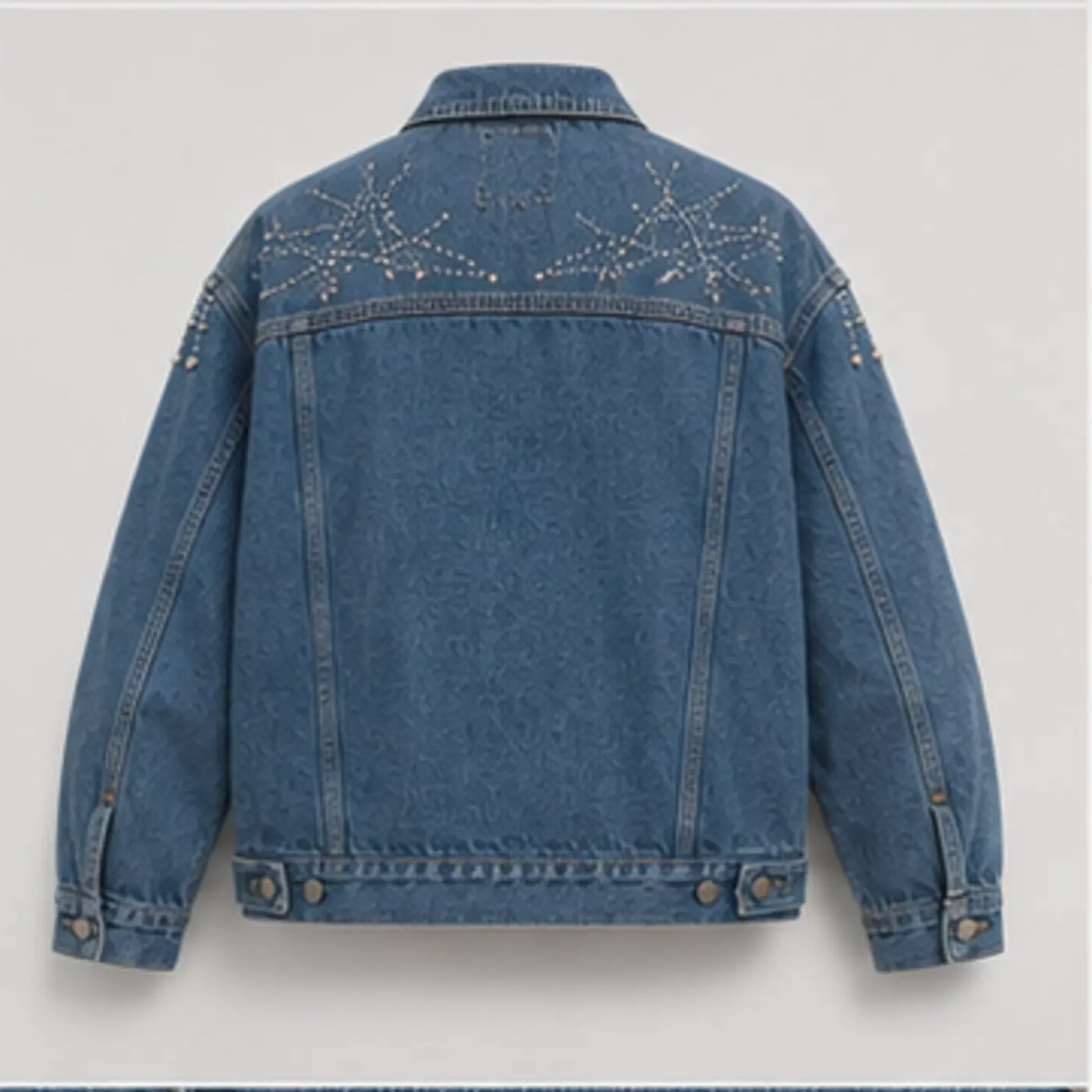 Rhinestone Constellation Denim Jacket — back view