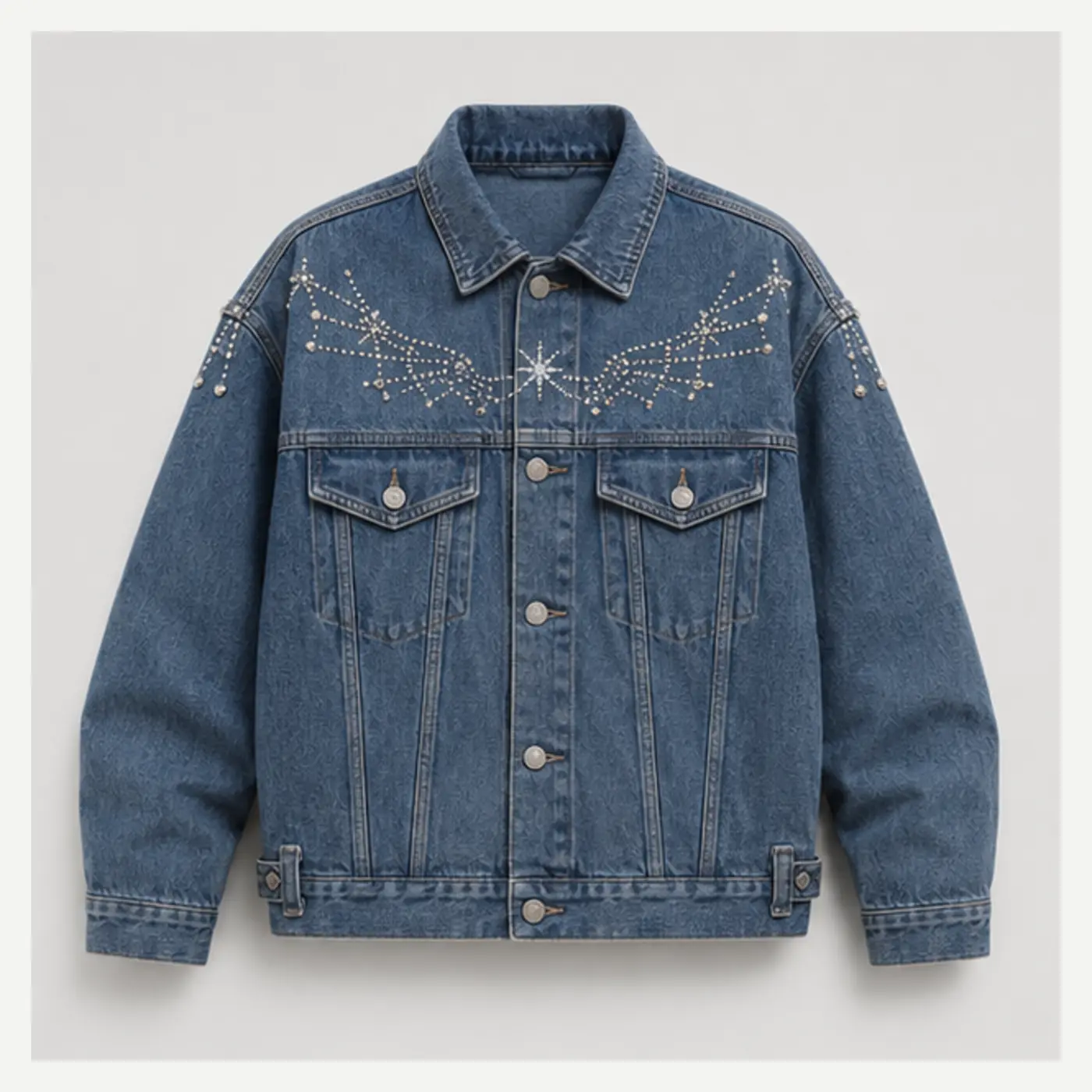 Rhinestone Constellation Denim Jacket