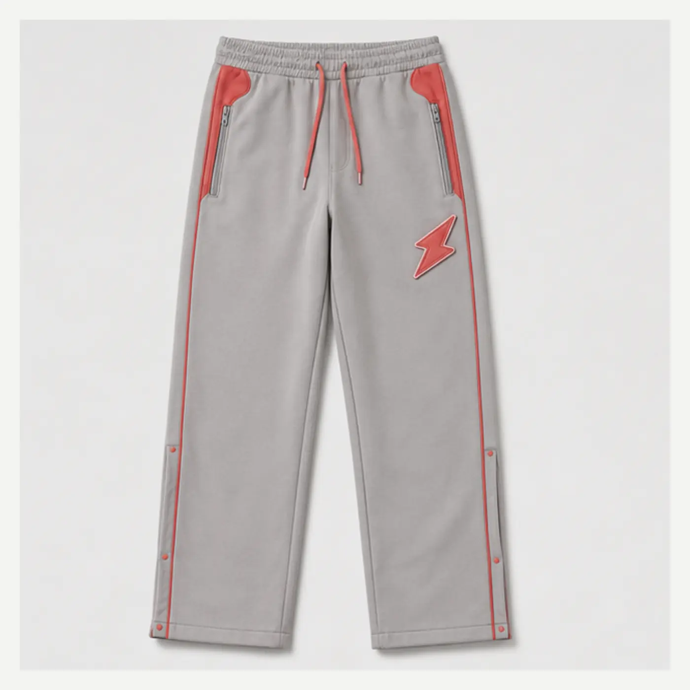 Pearl Grey Appliqué Track Joggers