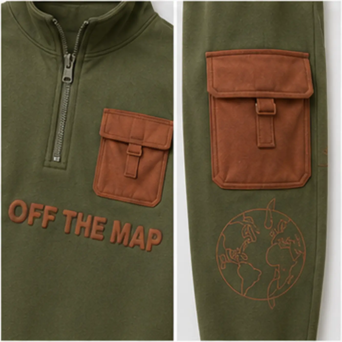 Off The Map Utility Streetwear Set — fabric and construction details