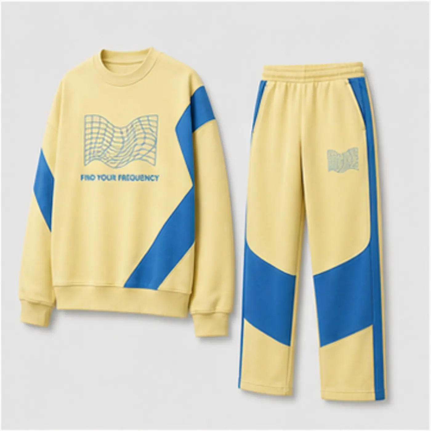Find Your Frequency Panelled Sweat Set — three-quarter angle view