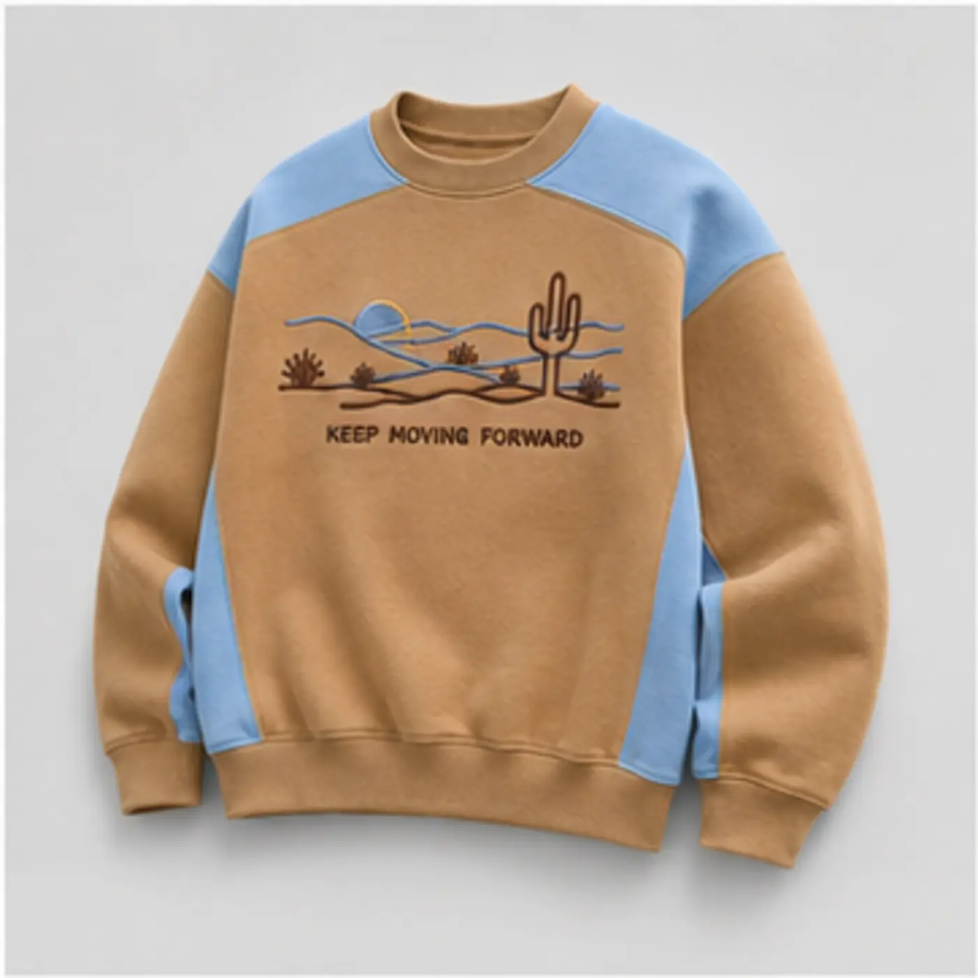 Desert Horizon Chain-Stitch Sweatshirt — three-quarter angle view