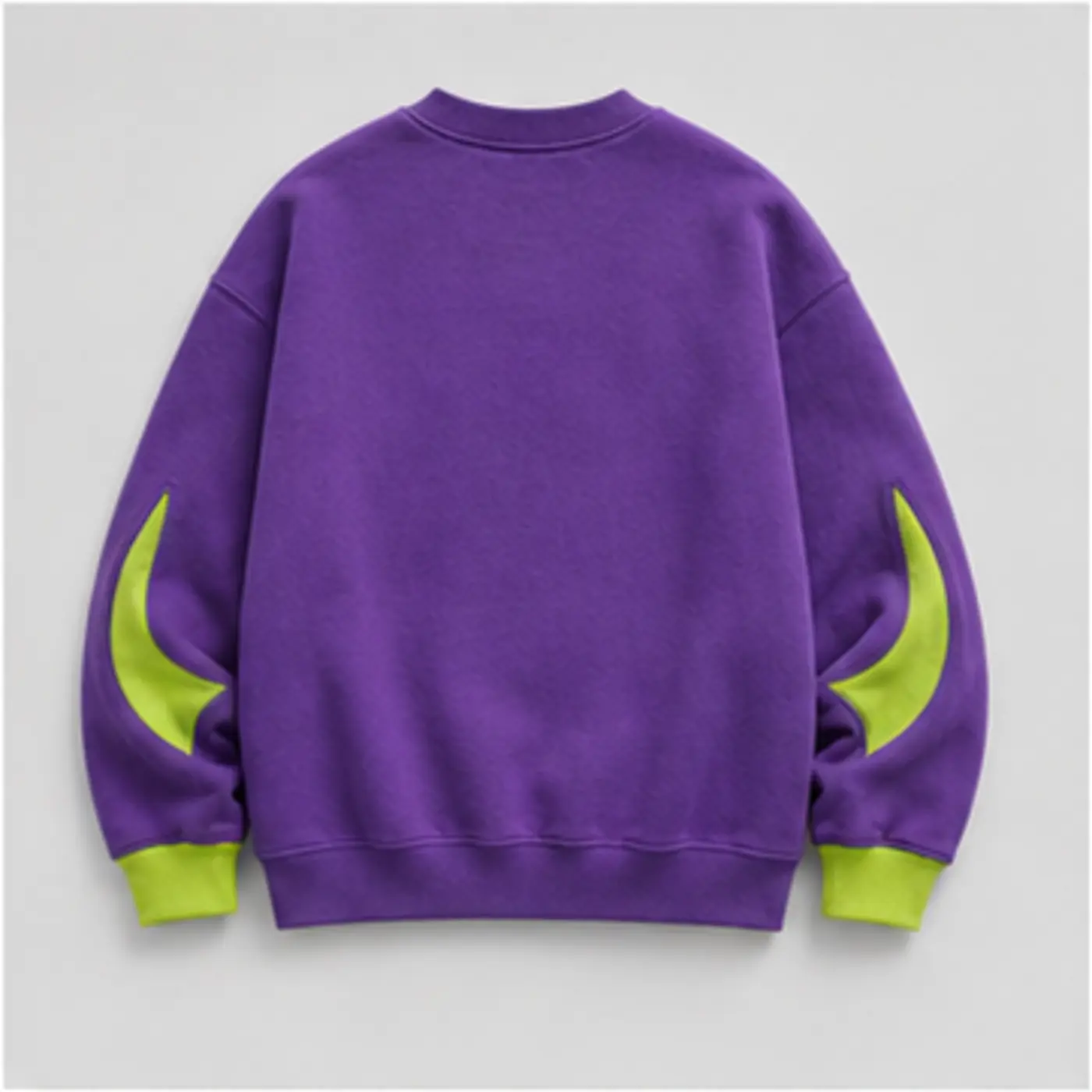 Violet Geometric Appliqué Sweatshirt — back view