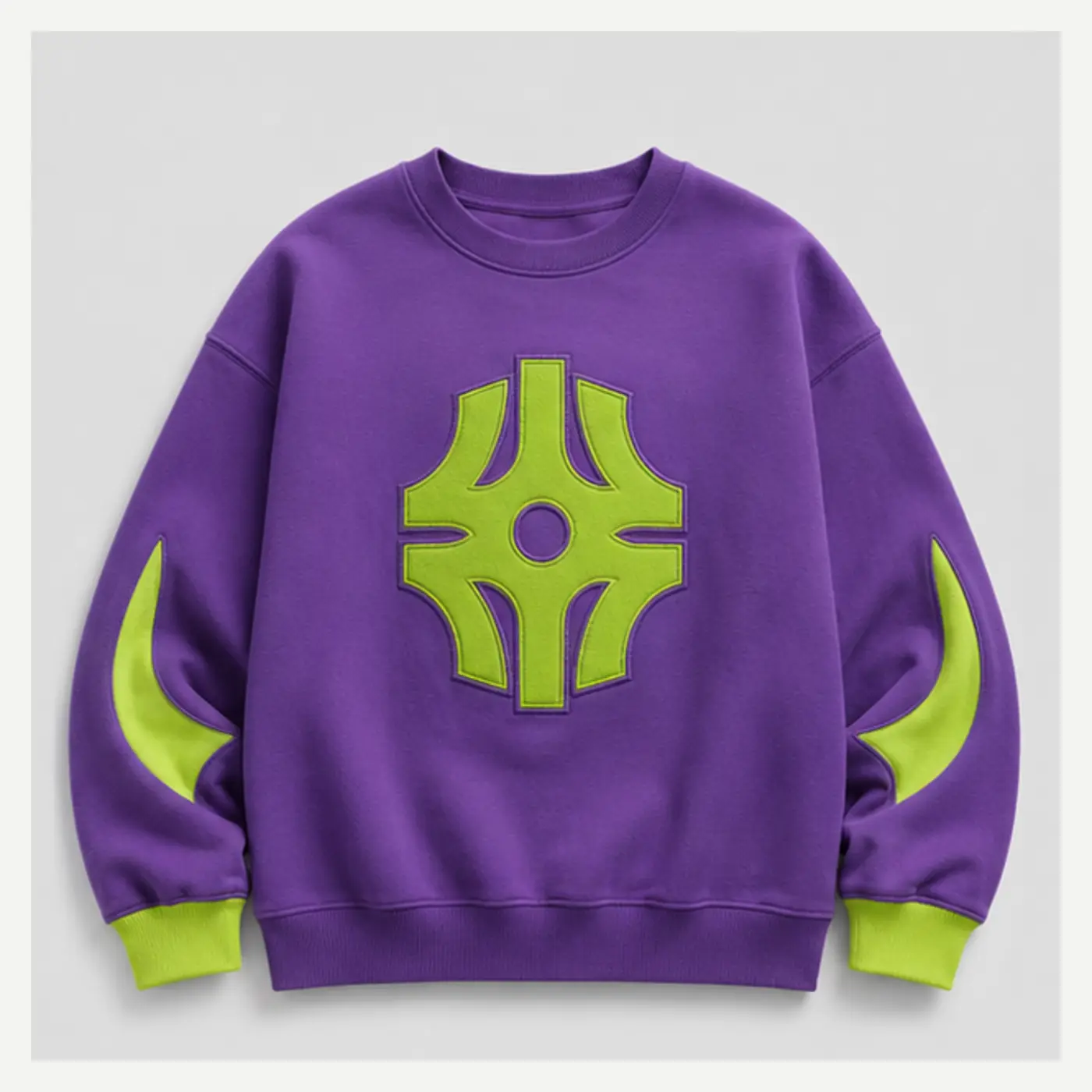 Violet Geometric Appliqué Sweatshirt