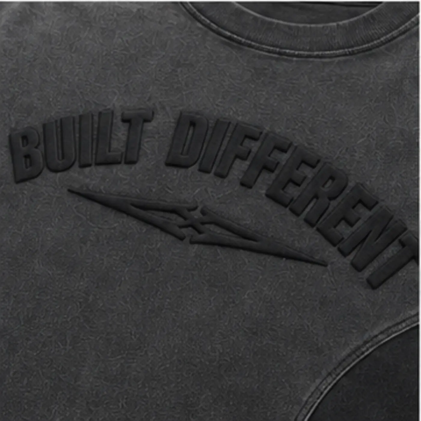 Washed Panel Puff-Print T-Shirt — fabric and construction details