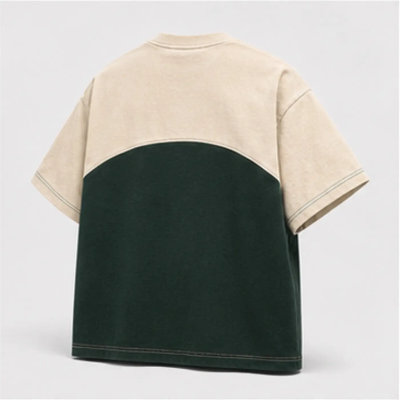 Curved Panel Embroidered T-Shirt — back view