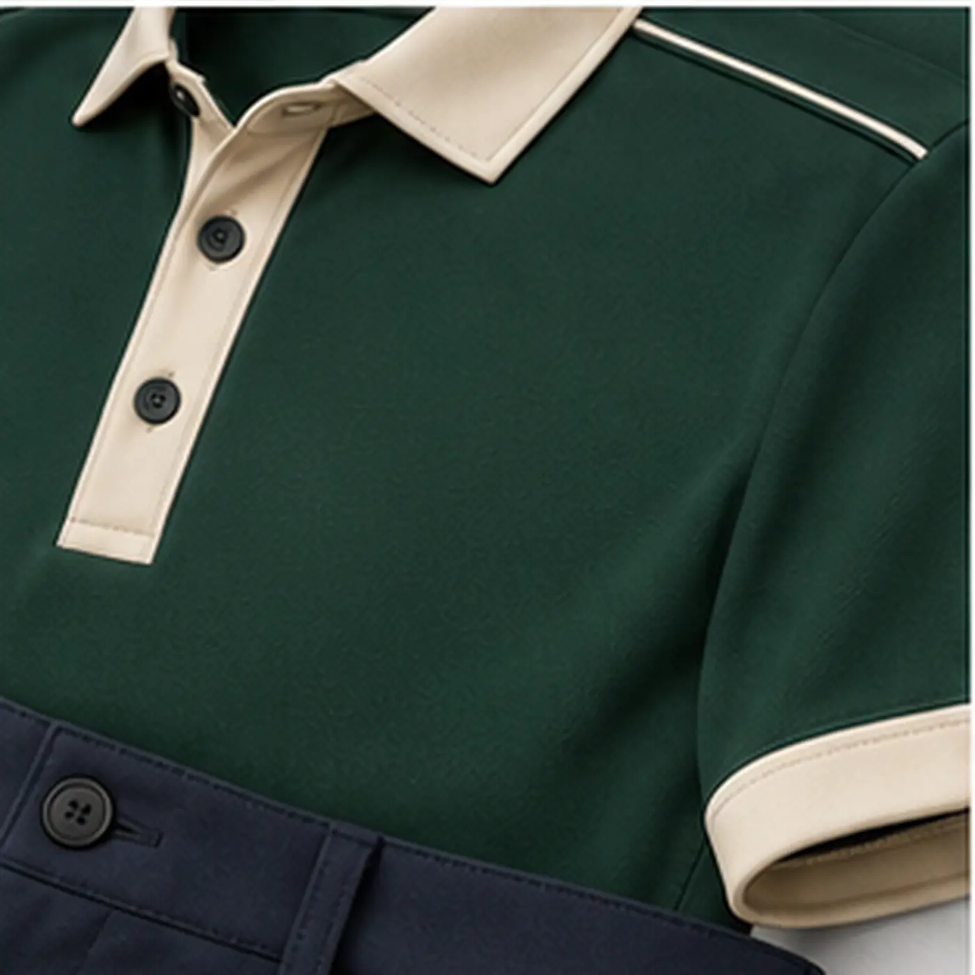 Classic Forest Golf Uniform — fabric and construction view