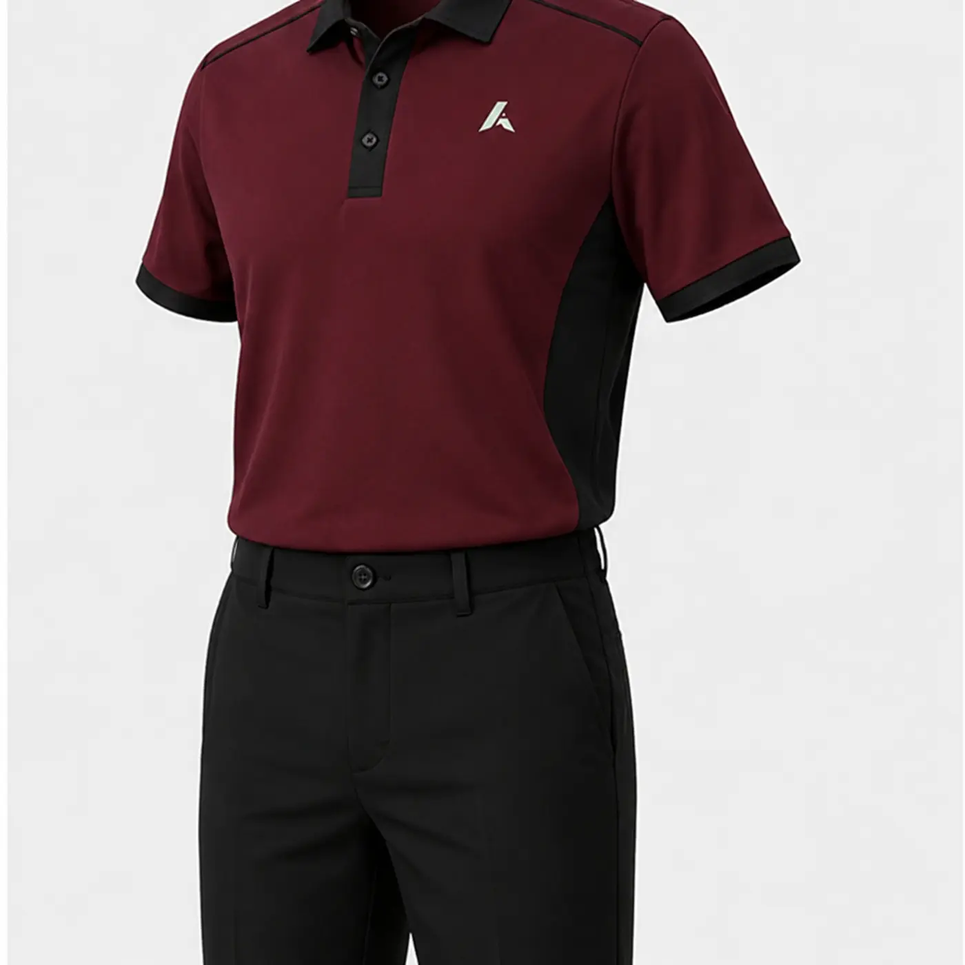Maroon Tour Golf Uniform — three-quarter angle view