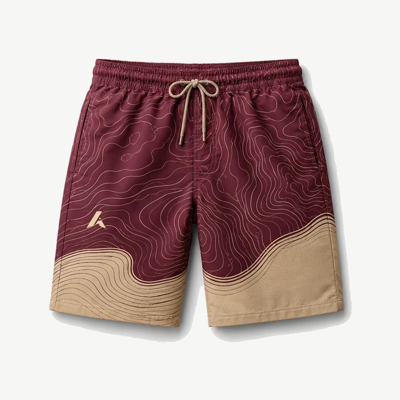Burgundy Dune Sublimated Swim Shorts